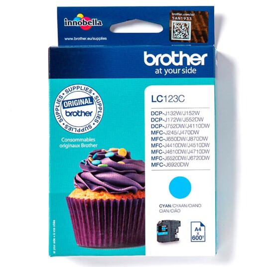 Brother LC-123 blekkpatron 600 sider Cyan
