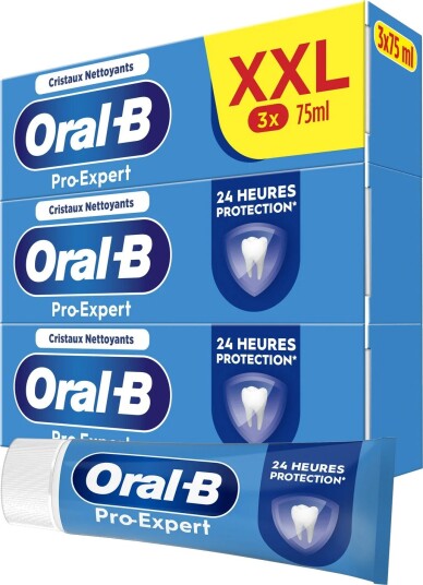 Oral-B Pro-Expert Professional Tannkrem 3 x 75 ml. Protection Cleansing Crystals
