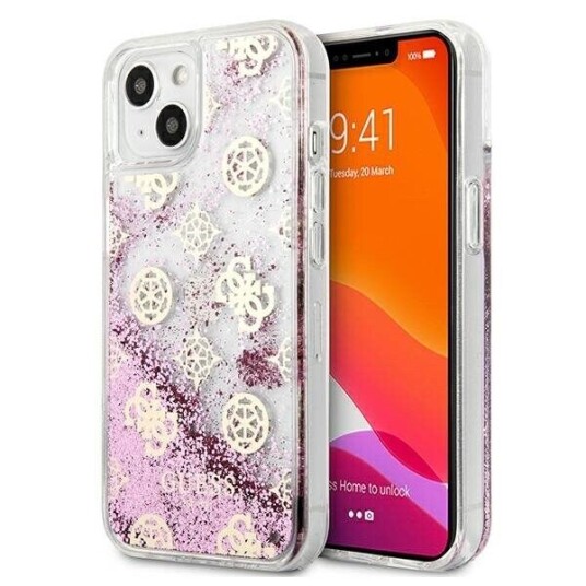 Guess Guess Guhcp13slgpepi Iphone 13 Mini 5,4" Różowy/Pink Hardcase Peony Liquid Glitter