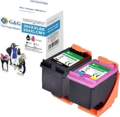 G&G HP 304XL BK + Color kompatible blekkpatroner 2 pk XXL 18684