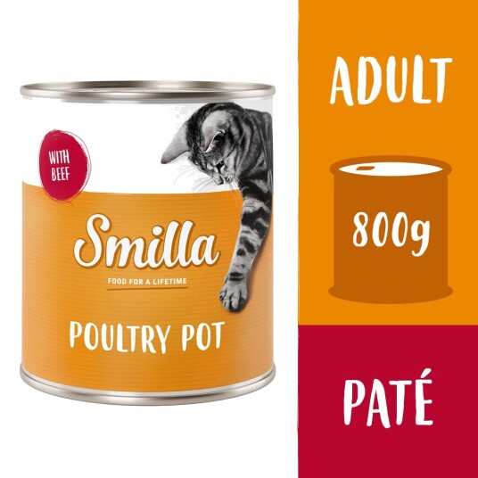 Smilla Fjærkregryter Våtfôr Sart Fjærkre med Storfe 24x800g