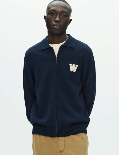 WOOD WOOD Wwtay Zipper Cardigan 25163   Navy   M