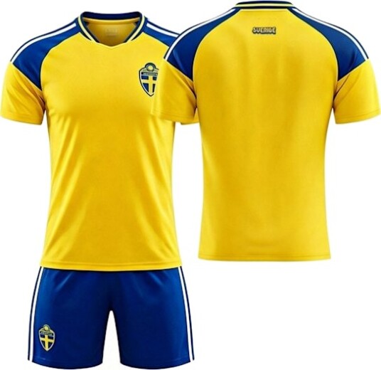 2026 VM Sverige Hjemmedrakt Trøye Kortermet Skjorte Shorts Størrelse L