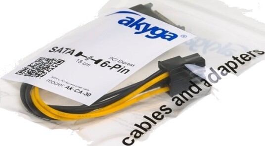 Akyga Strømadapter 6 Pins Pcie Strøm Hunn Til Sata Strøm Hann 15 Cm Akyga Strømadapter 6 Pins Pcie Strøm Hunn Til Sata Strøm Hann 15 Cm