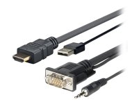 VivoLink Pro - HDMI-kabel - HDMI hann til USB, HD-15 (VGA), mini-phone stereo 3.5 mm hann - 3 m