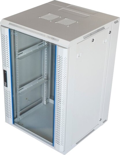 Glass Door White System Z 19” Wall Cabinet 18U 600X600