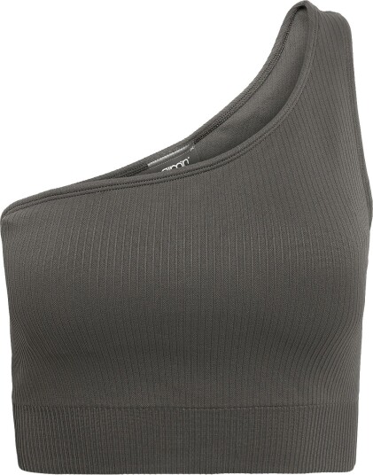 aim´n Ribbed Seamless One Shoulder Bra   DARK IVY   XS