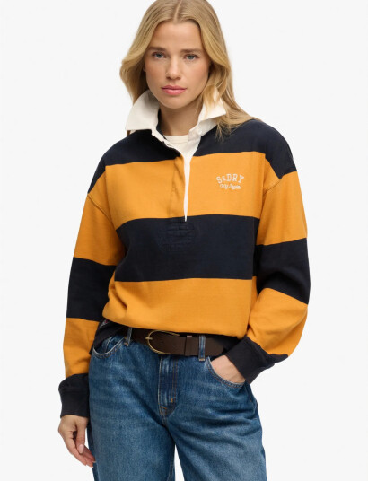Superdry Heritage Stripe Rugby Top   Navy   14