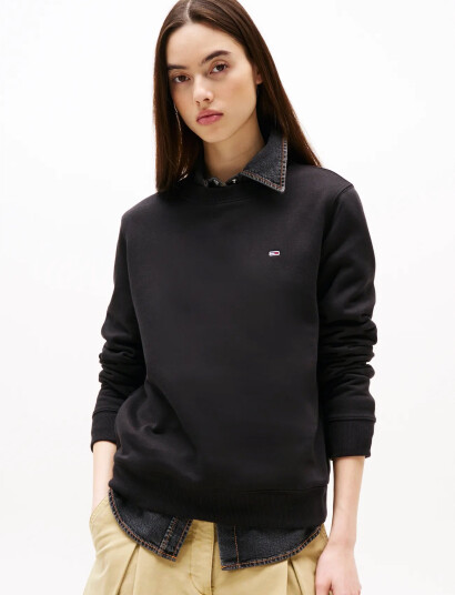 Tommy Jeans Tjw Reg S Flag Crew - Black - L Tommy Jeans Tjw Reg S Flag Crew - Black - L