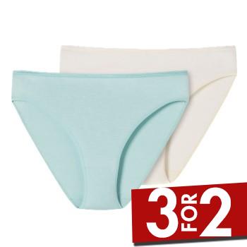 Schiesser Truser 2P Modal Essentials Tai Blå/Rosa modal 44 Dame