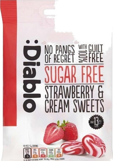 Diablo strawberry & cream sweets 75 g