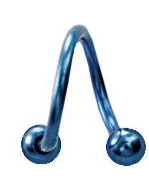 Twister 1,2 x 8 mm Lys Blå Øyenbrynspiercing