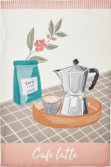 Coucke   Kjøkkenhåndkle Cafe Latte 50x76   Rosa