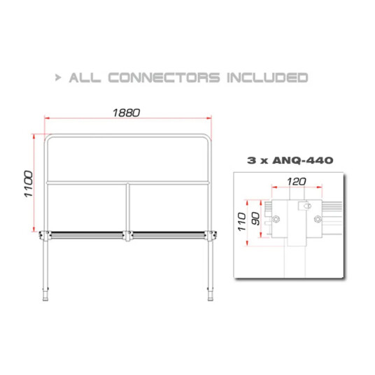 Guil Tmq-02/440 Stage Rail 188 Cm Aluminium Version