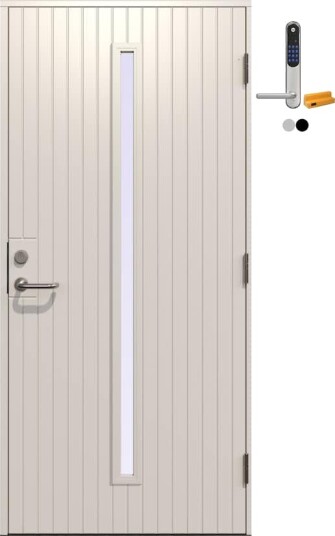 Ytterdør Gilje Trym Klarglass med Yale Doorman Classic Home