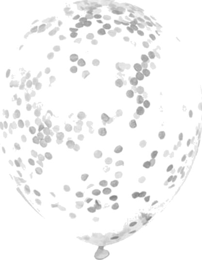 Ballongkungen Konfettiballonger Sølv 6-pakning KB002