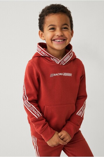 Ellos Collection Genser med hette og trykk Brun