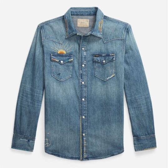 Ralph Lauren Embroidered Denim Western Shirt Kelley