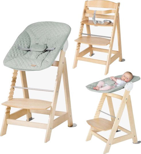 roba Trappestol Born Up natur Sett 2 i 1 inkl. feste Style frosty green