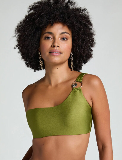 Hunkemöller Holbox One Shoulder Croptop - Green - B x 75