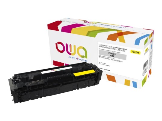 Owa - Høykapasitets - Gul - Kompatibel - Gjenfabrikert - Tonerpatron Alternativ For: Hp 201X - For Hp Color Laserjet Pro M252dn M252dw M252n Mfp M277c6 Mfp M277dw Mfp M277n