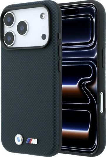 BMW M Quadrille Kevlar-metalllogo MagSafe-etui til iPhone 17 Pro / 18 Pro – marineblå