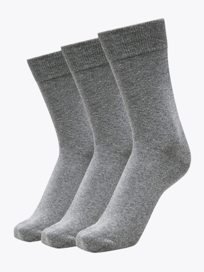 Selected Homme Selected Homme 3-Pack Cotton Sock Grå ONE SIZE