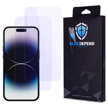 BlueDefend iPhone 14 Pro Anti Blue Light Skjermbeskyttere Beskyttelsesglass 2 stk.