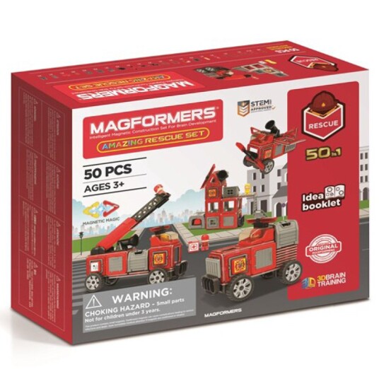 Magformers Magnetisk Byggesett Branntema 50 Deler