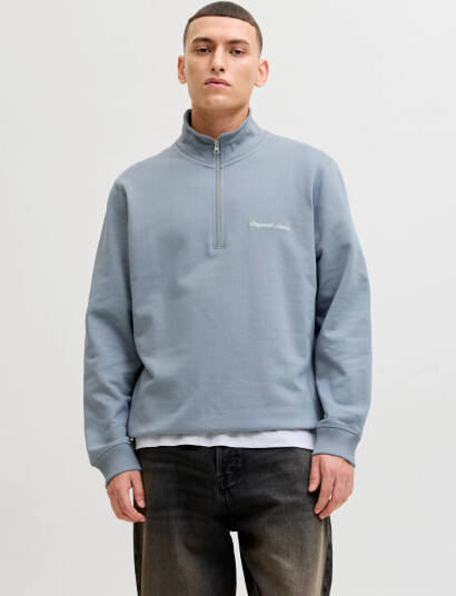 Jack & Jones Jornorrebro Emb Sweat High Neck Noos   Blue   L