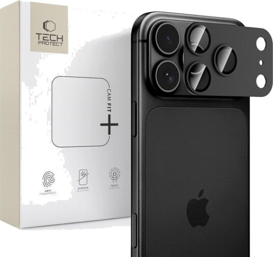 Tech-Protect Camfull Fit+ Kameradeksel i Herdeglass for iPhone 18 Pro - Svart
