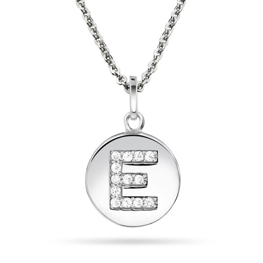 Pan Jewelry Anheng i sølv med zirkonia bokstav E Pan Jewelry Anheng i sølv med zirkonia bokstav E