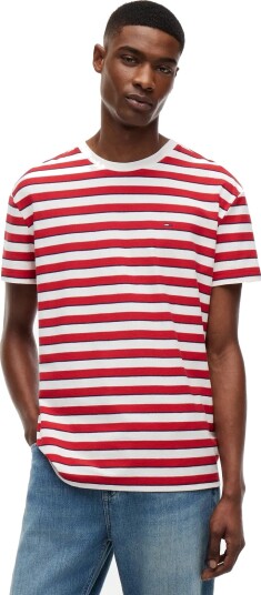 Tommy Jeans Tjm Reg Ess Stripe Ss Tee Red L Tommy Jeans Tjm Reg Ess Stripe Ss Tee Red L