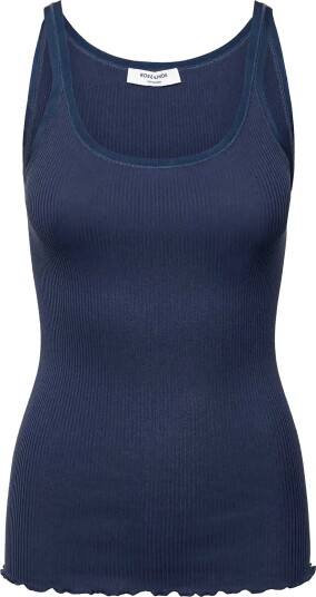 Rosemunde Rwbelle Silk U Neck Strap Elastic Top Navy M