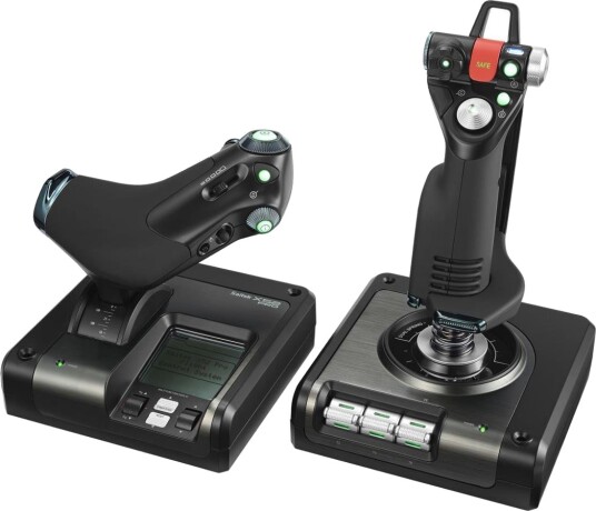Logitech X52 Professional H.O.T.A.S. Joystick og gasspedal kablet for PC Logitech X52 Professional H.O.T.A.S. Joystick og gasspedal kablet for PC