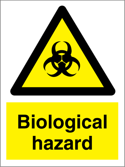 Jo Safety Biological hazard Self Adhesive Vinyl V NM 200 x 150 mm IMO 107101VNM