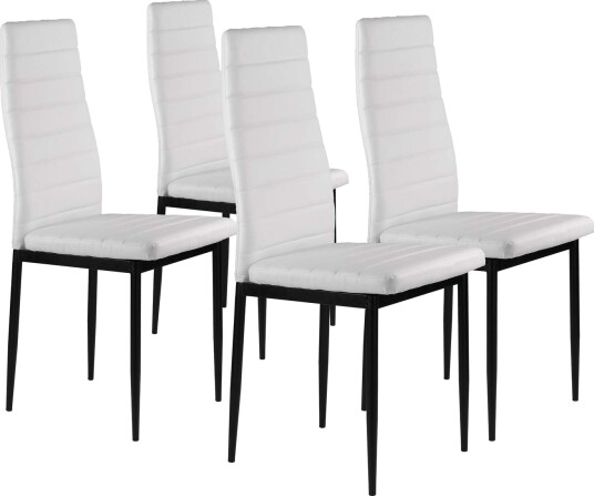 4x hvite polstrede spisestuestoler moderne design 4x hvite polstrede spisestuestoler moderne design