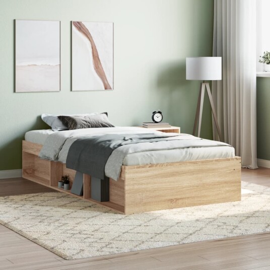 vidaXL Sengeramme sonoma eik 90x200 cm 8721012157828