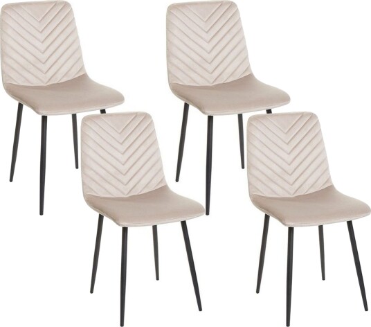 Matsalsstol Beliani Havre set om 4 Beige -