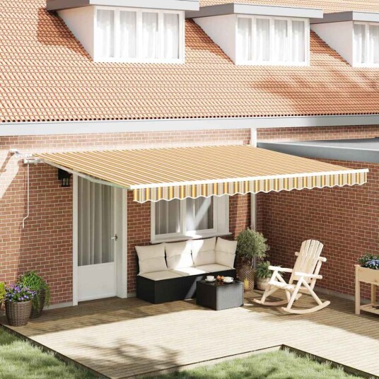 Uttrekkbar markise Flerfarget 450 × 350 cm Polyester