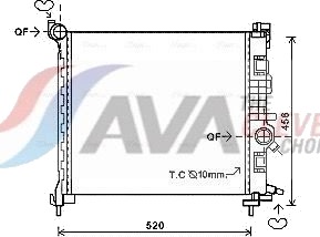 AVA COOLING SYSTEMS OL2562 Radiator motorkjøling AVA COOLING SYSTEMS OL2562 Radiator motorkjøling
