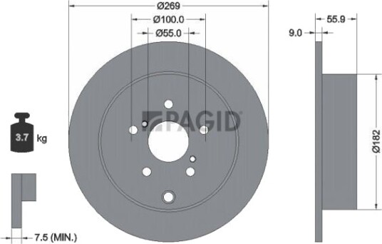 PAGID 54704NC Bremseskive PAGID 54704NC Bremseskive
