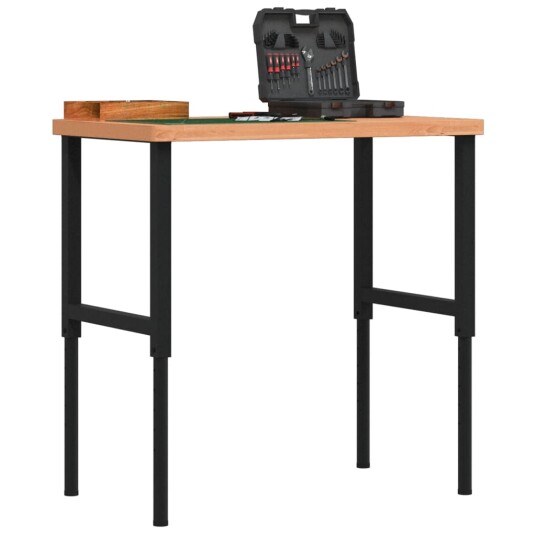 Arbeidsbenk 100x60x 73-99,5 cm heltre bøk rektangulær Arbeidsbenk 100x60x 73-99,5 cm heltre bøk rektangulær