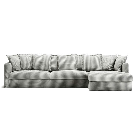 Decotique Le Grand Air 3 Seter Sofa Lin Divan Høyre Ash Stripe