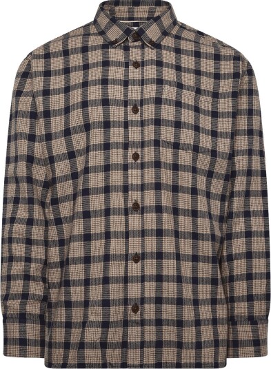 Armor Lux Flannel Overshirt CARREAUX BEIGE/NAVIRE L Armor Lux Flannel Overshirt CARREAUX BEIGE/NAVIRE L
