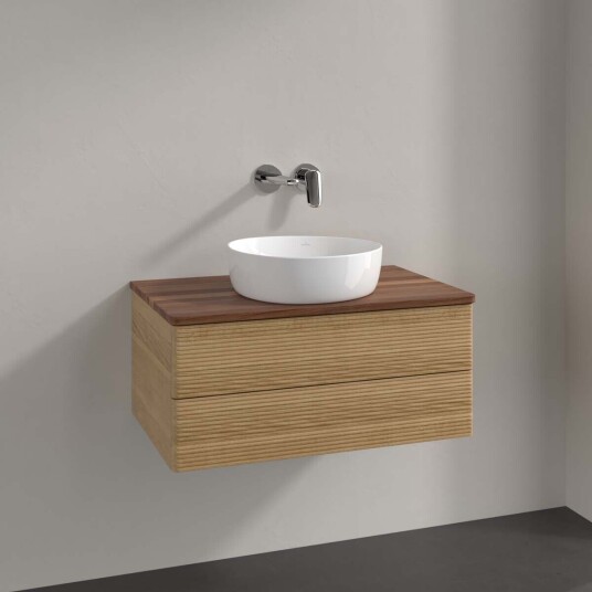 Villeroy & Boch Antao Servantskap med 2 skuffer 80x50x36 cm u/lys Eik/Valnøtt Villeroy & Boch Antao Servantskap med 2 skuffer 80x50x36 cm u/lys Eik/Valnøtt