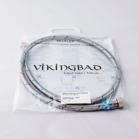 Vikingbad SIL Dn10 Neoperl Koplingsslange - L125cm Dusjkabinett 1/2"Rx1/2"R