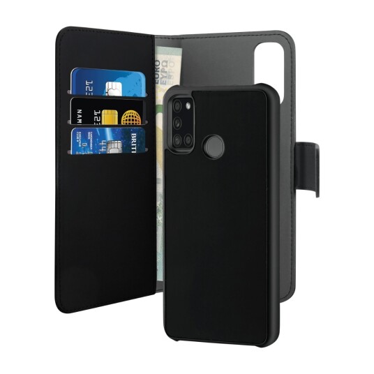 PURO WALLET ECO-LEATH 2IN1 SAMSUNG GALAXY A21S LOMMEBOKETUI, SVART