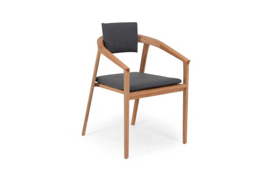 Selected Exclusive Lux spisestuestol Teak med grå pute