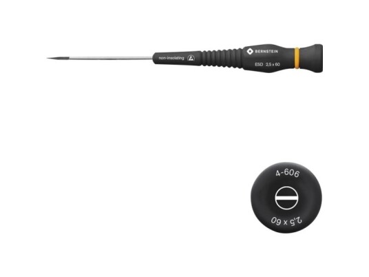 Bernstein Tools For Electronics Bernstein Werkzeugfabrik Elektronik Og Finmekanik Kærv-Skruetrækker Klinge-Bredde: 2.5 Mm Klinge-Længde: 60 Mm Bernstein Tools For Electronics Bernstein Werkzeugfabrik Elektronik Og Finmekanik Kærv-Skruetrækker Klinge-Bredde: 2.5 Mm Klinge-Længde: 60 Mm